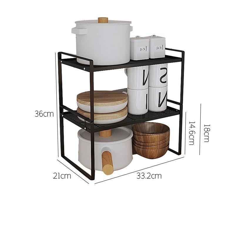 2Pack Cabinet Shelf Organizer Storage Rack Stackable Spice Rack Kitchen Space Saving Double-Layer Shelf  Under Sink Storage Rack