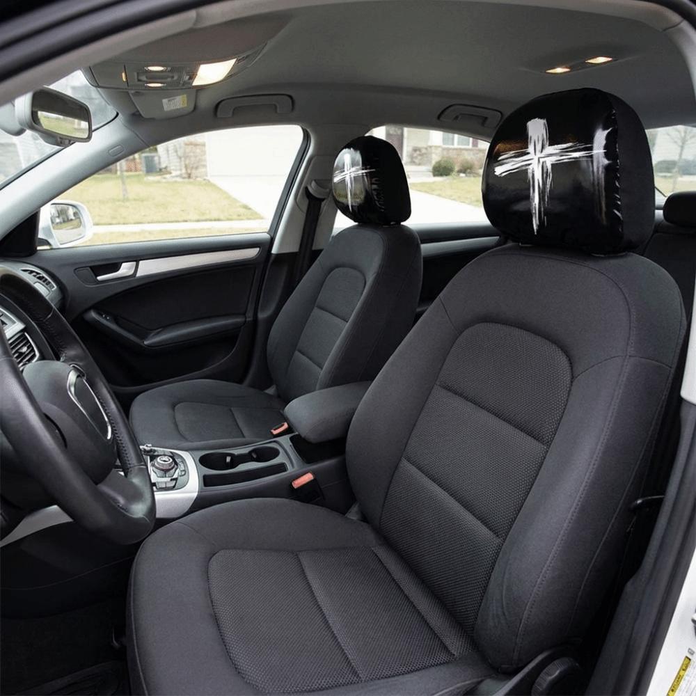 2PCS Cartoon Headrest Protector Elastic Car Pillow Protector Soft Neck Pillow Cover  SUV