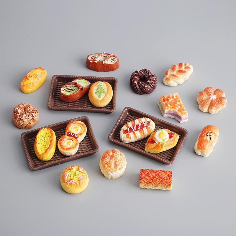 Puppenhaus Miniatur Mini Lebensmittel Ausstellungsständer Kuchen Brot Dessert Schrank Kanto Kochspeisekammer Möbel Modell Szene Requisiten