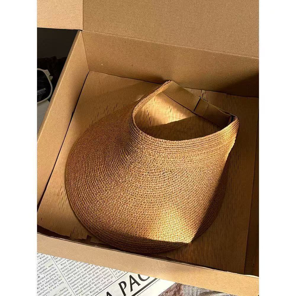 Lafite empty top hat women's summer eaves sun protection sun hat outdoor travel can be folded and stored straw sun hat