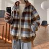 Men's Woolen Color Block Plaid Hooded Jacket - Trendy, High-End Autumn/Winter Casual Wear