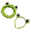 Women Headband Soft Coral Velvet Headband with Anti-Slip Teeth Cartoon Frog Design Elastic Hair Hoop Hair Fixing Hair Accessory