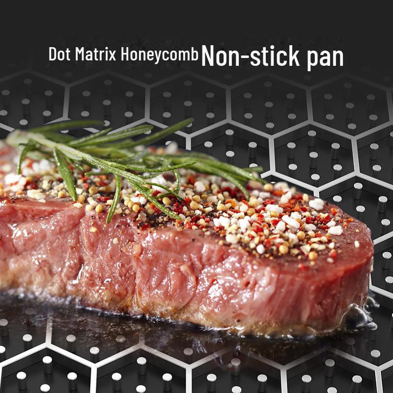 Kangbahe Honeycomb Non-Stick 304 Stainless Steel Frying Pan - Double-Sided for Pancakes & Steaks