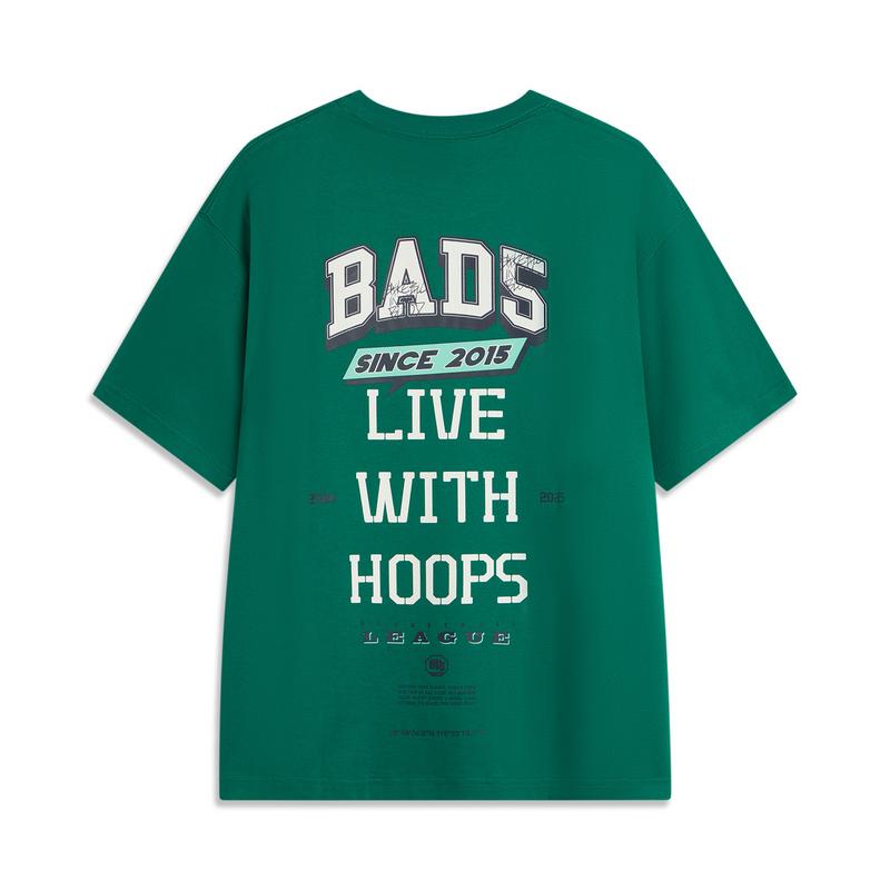 Li-Ning Trendy Fashion Versatile Round Neck T-Shirt Men Tops AHSU599-4