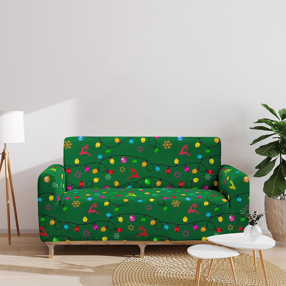 Elastic Sofa Cover Red Christmas All-Inclusive Three-Seat Sofa Cover Furniture Protective Cover 90 * 140cm one seat