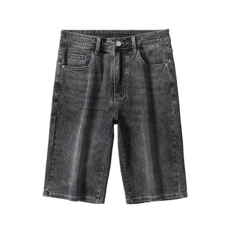 New High-waist Stretch Mid-trousers Men's Denim Five-point Pants Casual 5-point Shorts