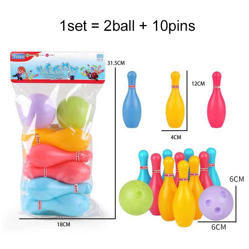 1/2set Mini Bowling Ball Plastic 10pins 2balls Indoor Sports and Entertainment Props Festival Party Interactive Games TMZ