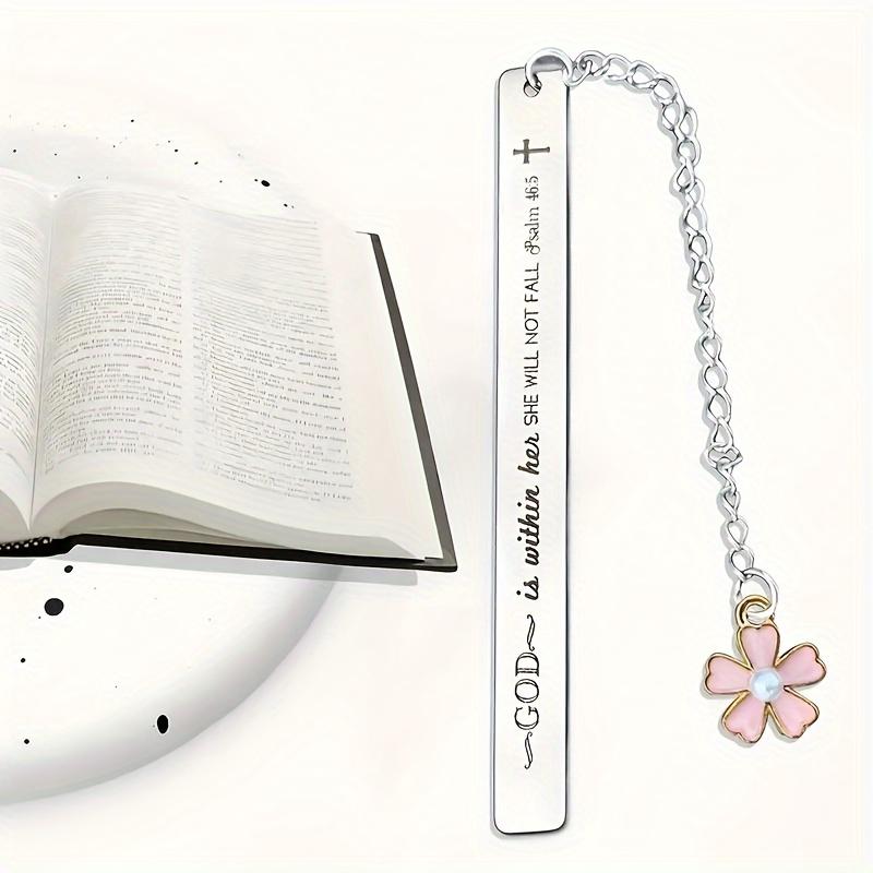 

[Stainless Steel Bookmark] Stainless Steel Bible Verse Bookmark | Ideal Christian Gift for Men and Women with Psalm 46:5 Scripture, Perfect for Study
