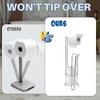 1PC Free Standing Toilet Roll Holder Stainless Steel with Extra Storage Shiny Chrome Bathroom Tissue Paper Organizer Accessories