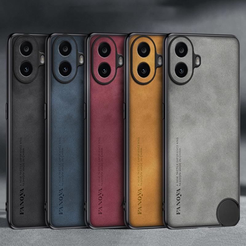 For CMF Phone 1 Case Luxury PU Leather Phone Case For Nothing CMF Phone 1 Back Cover Matte Silicone Shockproof Full Protection