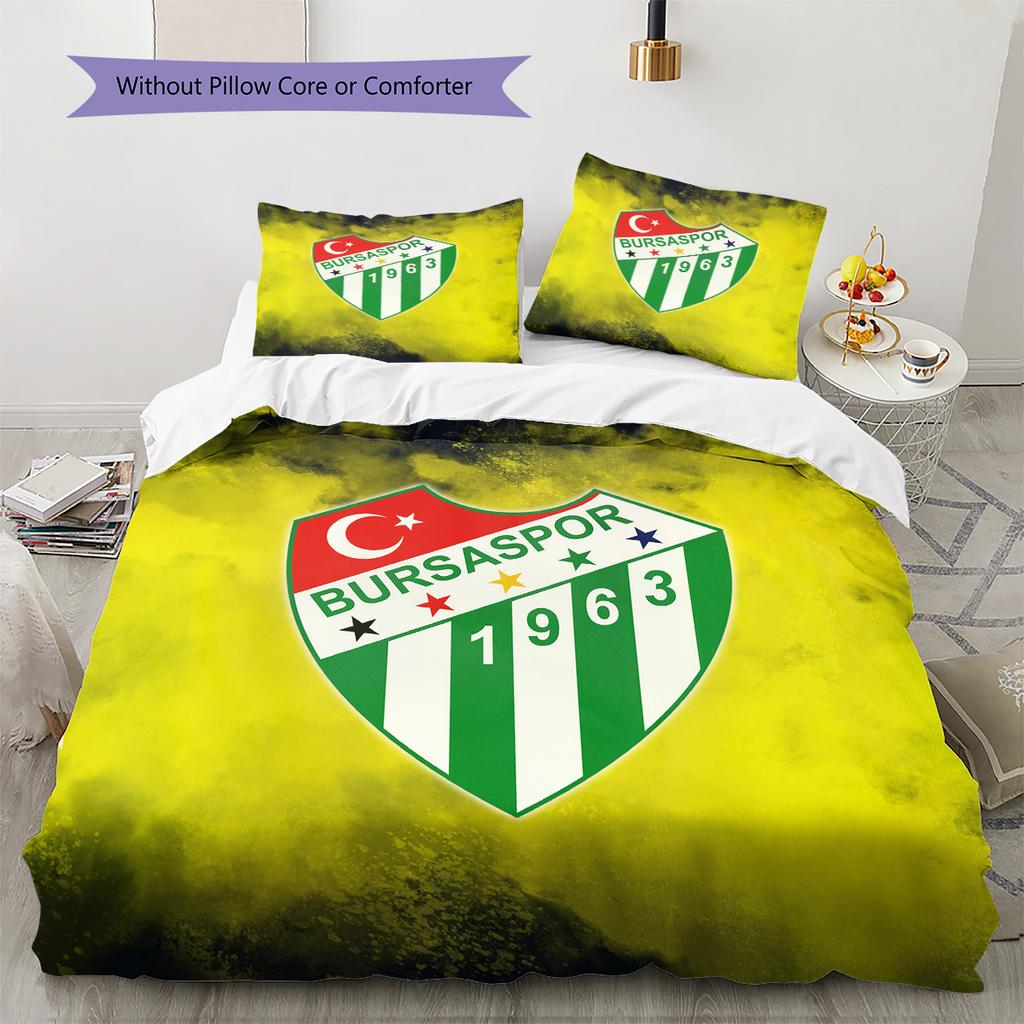 Bursaspor Pattern Bedding Quilt Set Home Decoration Gift (1 * duvet cover + 2 * pillowcase without core)