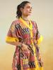 Hand block printed cotton top tunic kaftan handPrinted cotton w/pockets tunic loose fitting free size tunic RedYellow Kaftan Limited edition