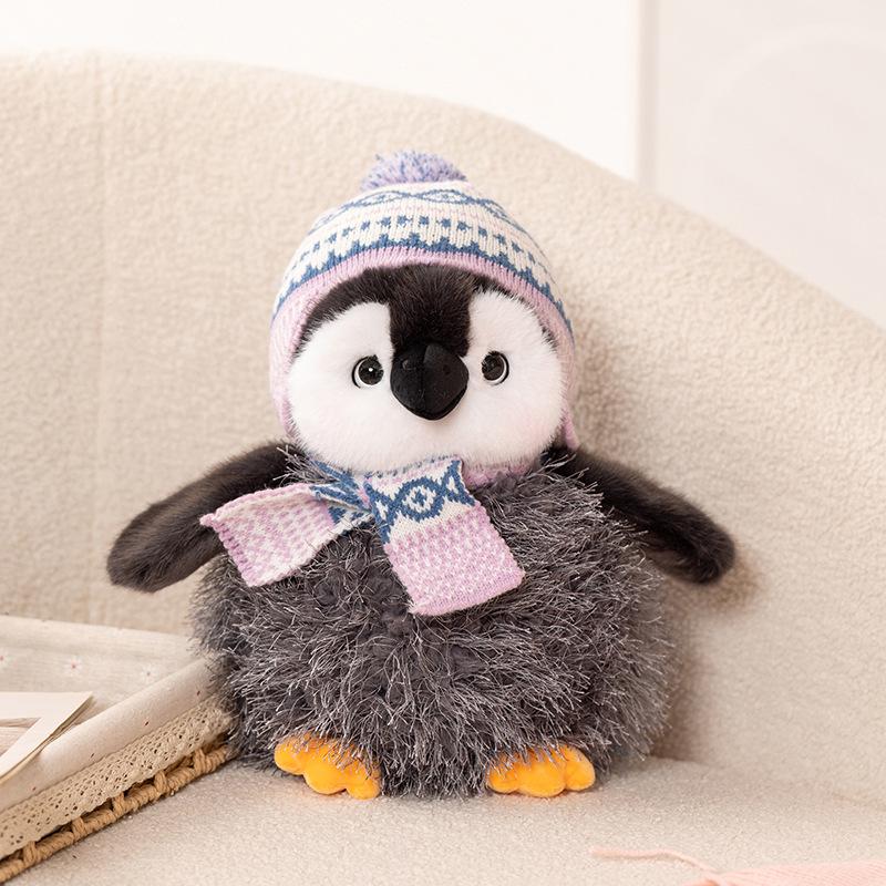 Winter Cute Hooded Penguin Plush Scarf Toy for Girls - Perfect Birthday Gift