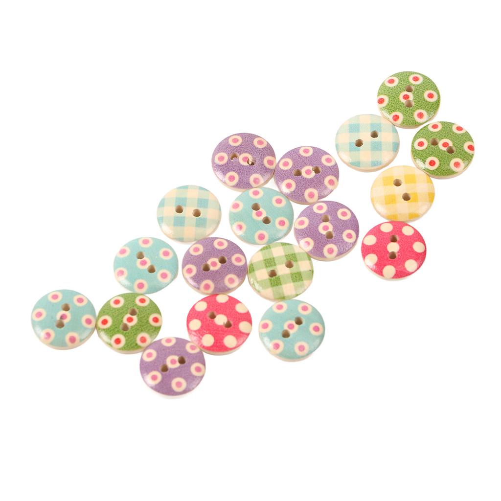 500PCS Wooden Button Multipurpose Fashionable Primary Color Base 2 Holes Decorative Sewing Button for Craft Supplies