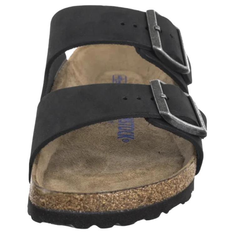 Birkenstock Arizona Soft Footbed Nubuck Leather 'Black' Men's 1019035