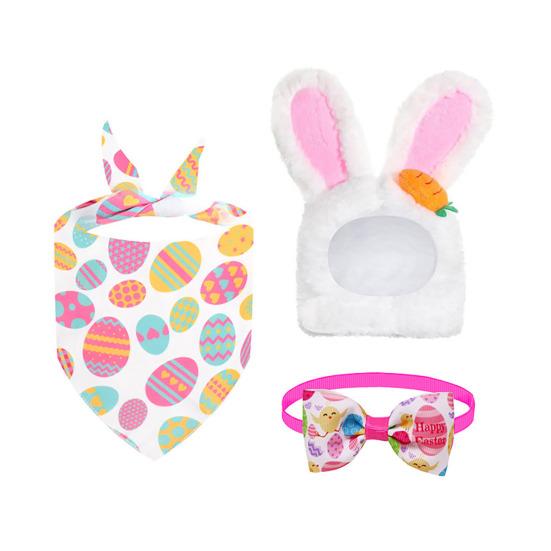 

Великий гусак Одяг М який Зручний Набір Костюмів для Домашніх Тварин з Барвистим Яйцем Шарф Вушка Зайчика Головний Убір Щасливої Пасхи Набір з Метеликом 1 Set
