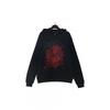 Oversized Hoodie With Spiderweb Foil Print Streetwear Cotton Sweatshirt Men
