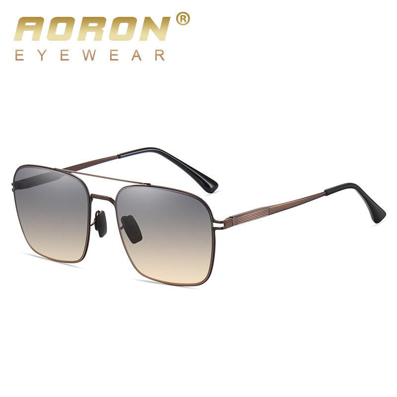 

AORON Fashion Sunglasses Gradient Color Driving Fishing Glasses for Men Women Metal Frame Eyeglasses