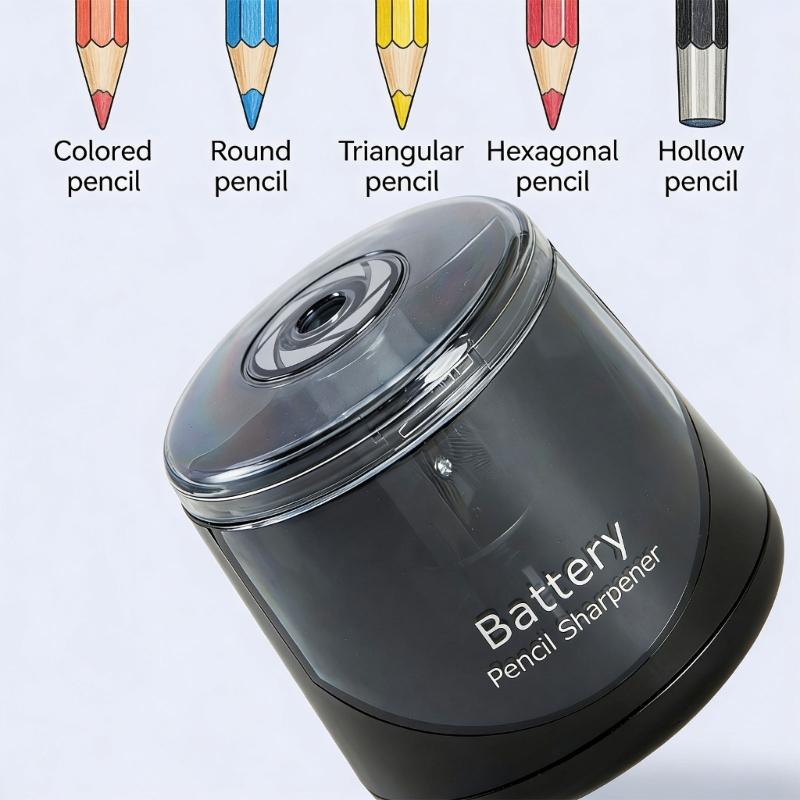 Electric Pencil Sharpener Battery Operated Pencil Sharpener with Clear Sharvings Container For Artist Student Children