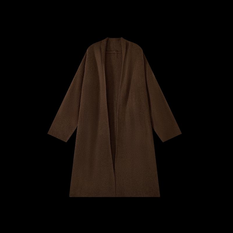 HECO Women's Relaxed Fit Solid Mid-Length Knit Cardigan