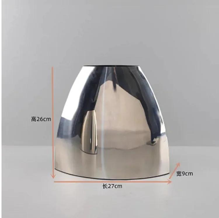 Geometric Curved Metal Vase, Desktop Decorative Ornament, Modern Stainless Steel Flower Arrangement, Room Aesthetic Decoration
