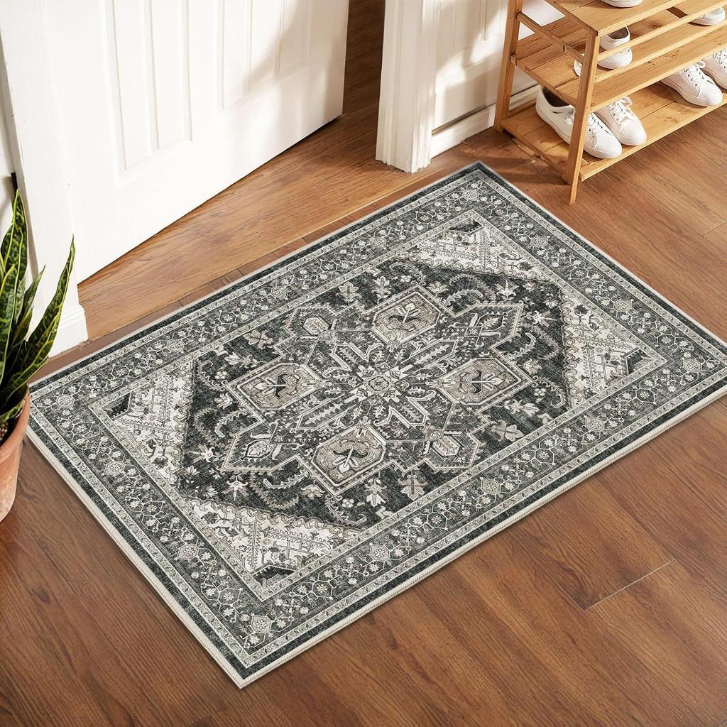Persian Floor Mat Bathroom Dirt Resistant Floor Mat Easy To Maintain Door Mat for Entrance Foyer