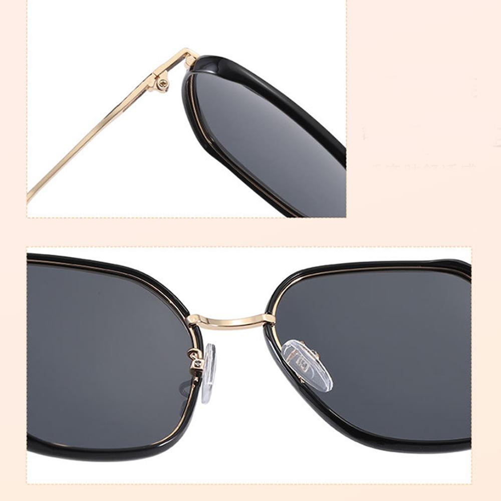 Women Trendy Sun Glasses Polarized Oversized Geometric Sunglasses UV400 Protection Lens TR Metal Frame for Men Women