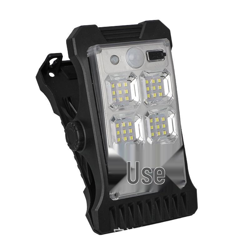 High Brightness Solar Induction Wall & Clip Light for Outdoor Courtyard, Balcony, and Camping