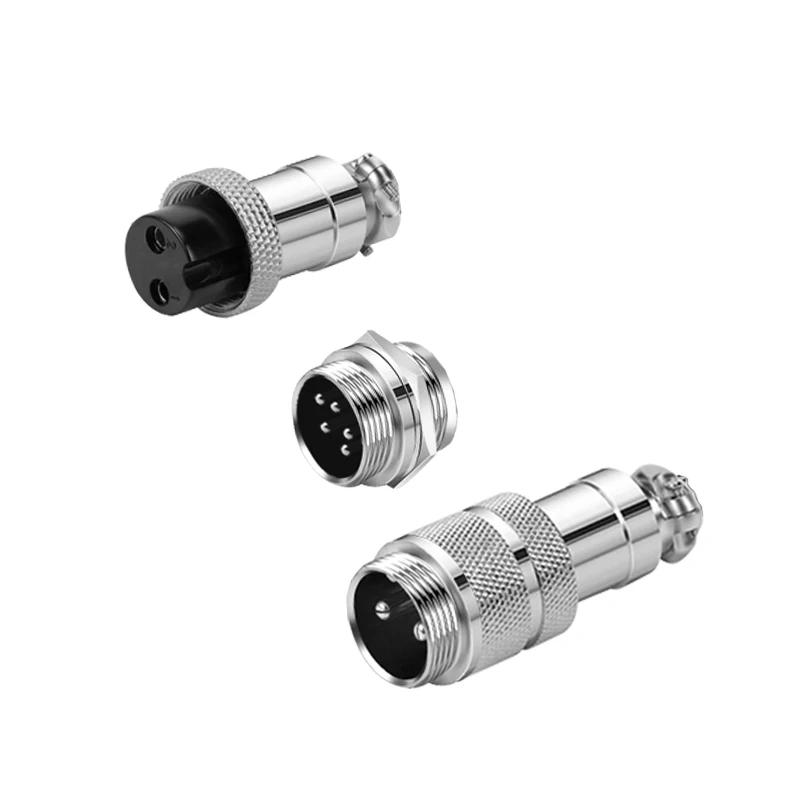 Connector GX12 small metal aviation socket 2P 3/4/5/6/7pin electric cable terminal fixed type and Rear Nut type Female&male