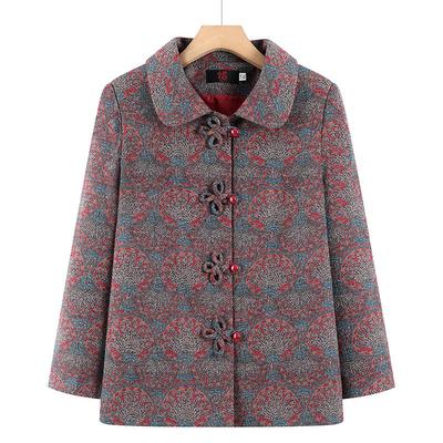 Autumn and Winter Lapel Tops, Old Autumn Clothes, Women's Casual Coats, Old Ladies