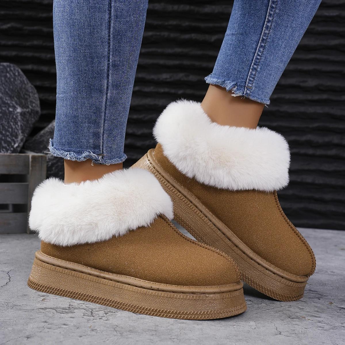 

Fashion Winter Brown Short Boots New Platform Shoes Push Size Ankle Boots for Women Waterproof and Warm Snow Boots 36 помаранчевий
