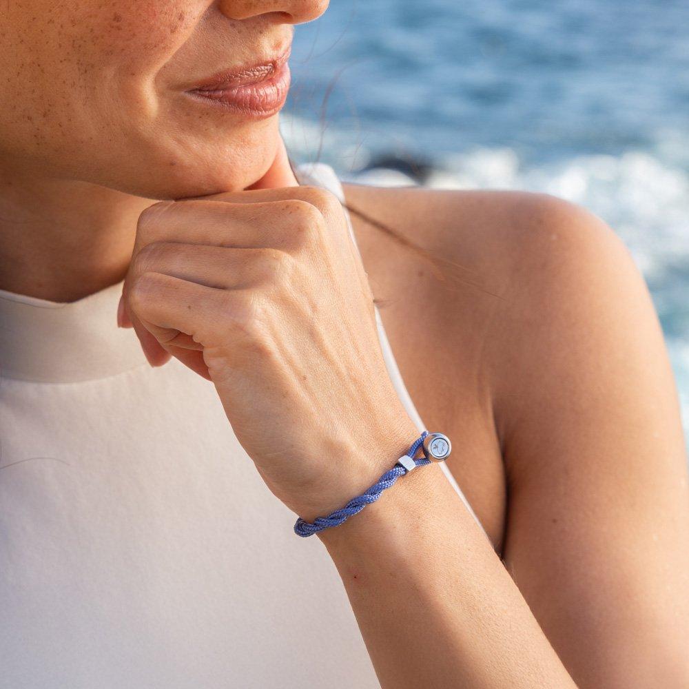 (Women's) Pig & Hen Easy Ed Bracelet - Indigo Purple X Silver