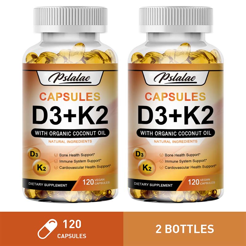 Pslalae Vitamin D3 + K2 Capsules - Bone, Heart & Immune Health