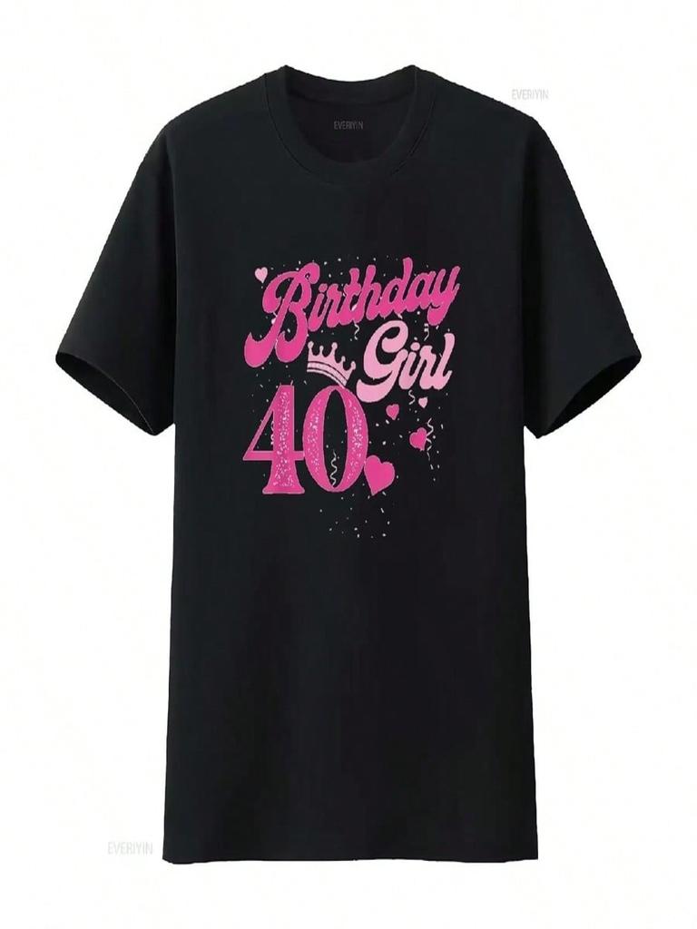 40th Birthday Girl Crown 40 Years Old Bday T Shirt Vintage Washed Streetwear Comfortable Breathable Fashion Unisex