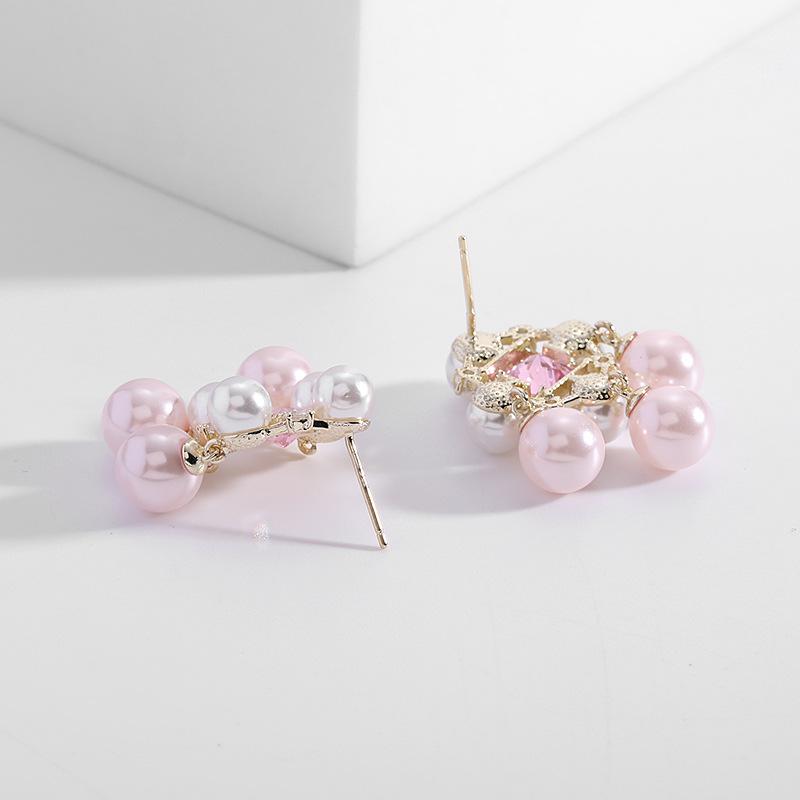 2022 neue Mode Retro Süßwasser Perlen Ohrringe für Frauen Bling CZ Barock Süßwasser Perle Baumeln 925 Silber Nadel Earing