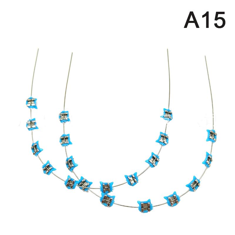 2Pcs Cartoon Cat Dental Metal Braces Archwire Without Hooks Metal Bracket And Ligature Ties Colorful Temporary Tooth Decoration