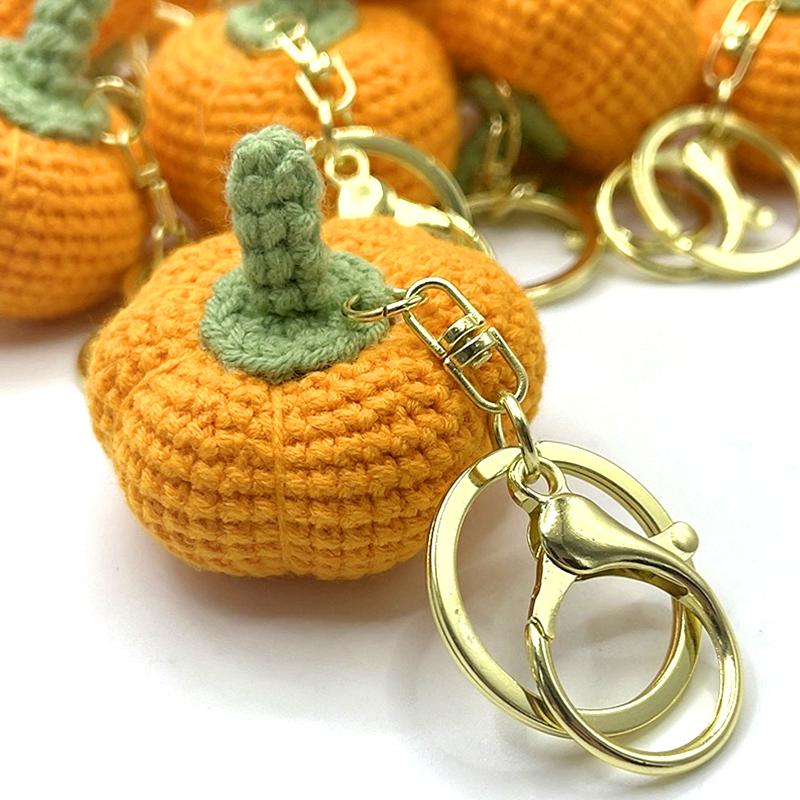 1Pc Keychain Cute Finished Handmade Backpack Decoration Knitting Woolen Fashion Pumpkin Pendant Halloween