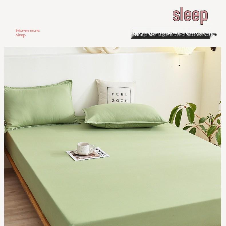 2025 All-Season Solid Color Fitted Sheet - Full Cotton Dustproof Mattress Protector