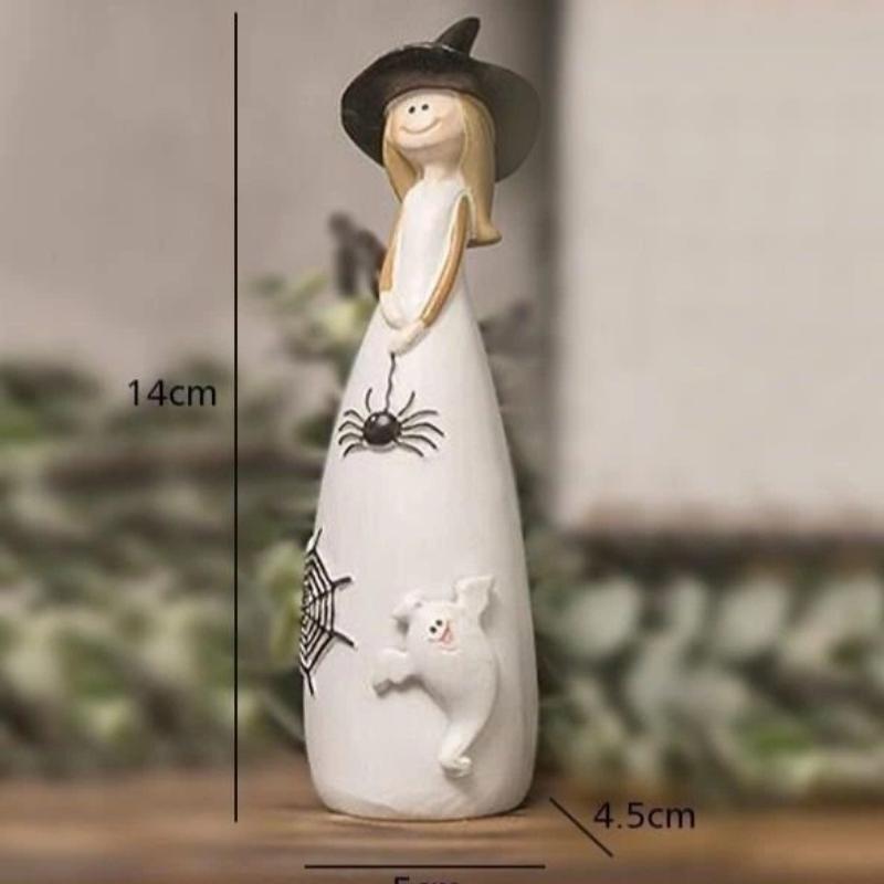 

Cute Resin Witch Figurine – Halloween Decorative Statue Ornament B 14cm