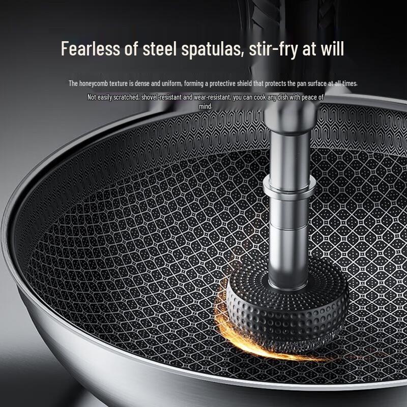 Kangbahe 32cm Honeycomb Non-stick Wok Set with Spatula
