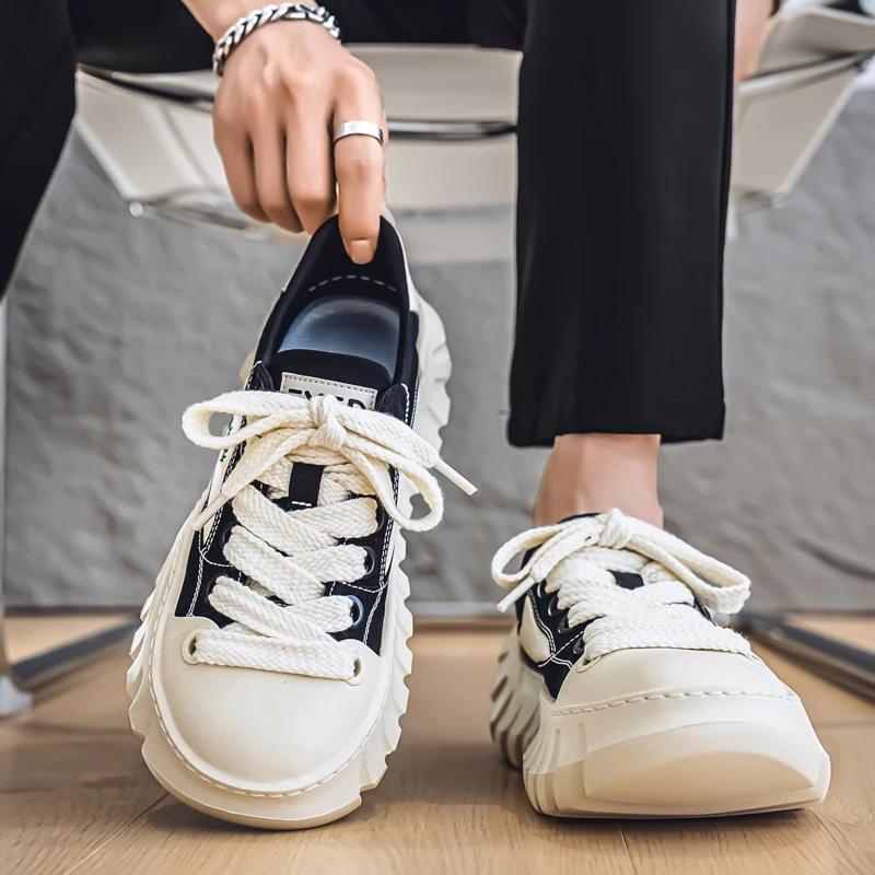Designer Thick-soled Anti-slip Height-increasing Men's Sports Shoes, Casual Running Shoes, and Breathable Loafers for Teenagers