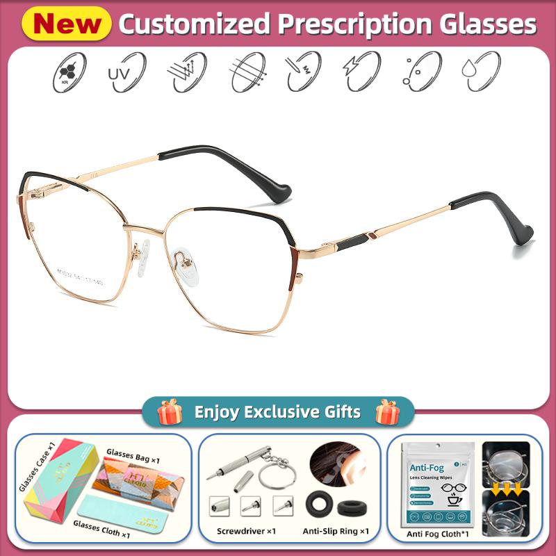 CLLOIO Fashion New Geometric Design Anti-blue Light Reading Glasses Women Can Be Myopia Customized Prescription Computer Eyeware