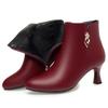 stiletto high heels women's soft leather short boots, winter new pointed fashion velvet leather shoes are versatile