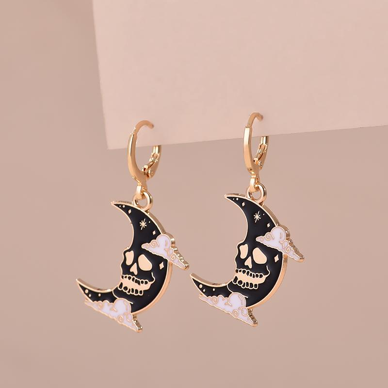Colorful Aesthetic Animal Cat Rabbit Koi Dragon Earrings For Women Girls Enameled Delicate Gold Color Hoop Earrings Jewelry Gift