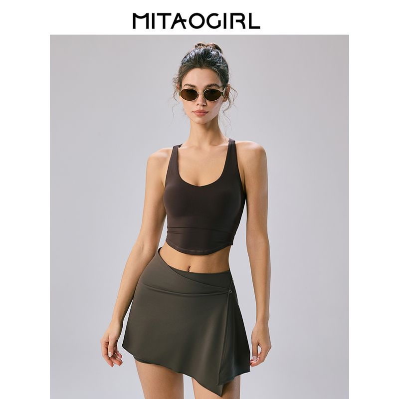 Mitaogirl Kendall Style Top Women's Sports Underwear Backless Yoga Workout Clothes Outer Wear Running Quick-Drying Vest