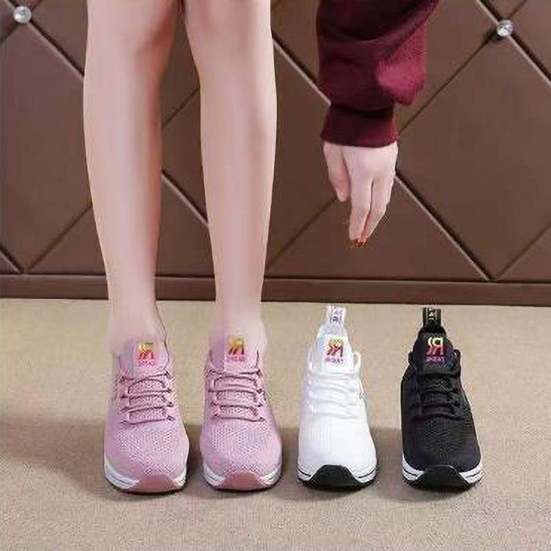 Damen Keilschuhe Plateauschuhe Frühling Atmungsaktive Freizeitschuhe Damenmode Höhenschuhe