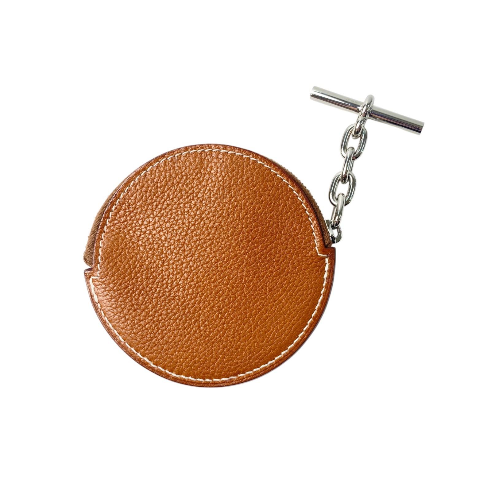 

Used HERMESCoin case Brown/Silver leather Women