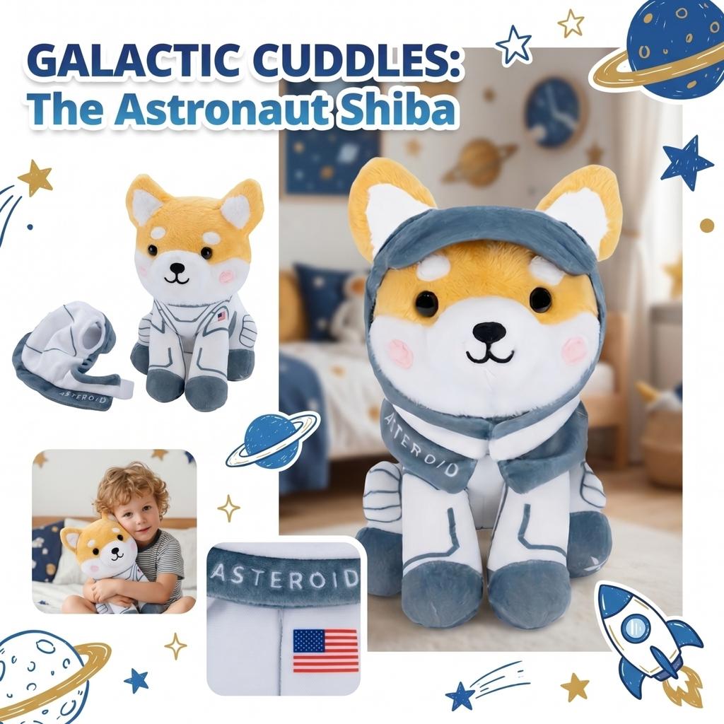 Plush Stuffed Animal Toy Soft Plush Doll with Space Suit Design Sitting Posture Suitable for Home Decoration and Playtime for Kids and Adults