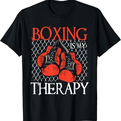 Boxing Is My Therapy! Funny Boxing Gloves Boxing T-Shirt