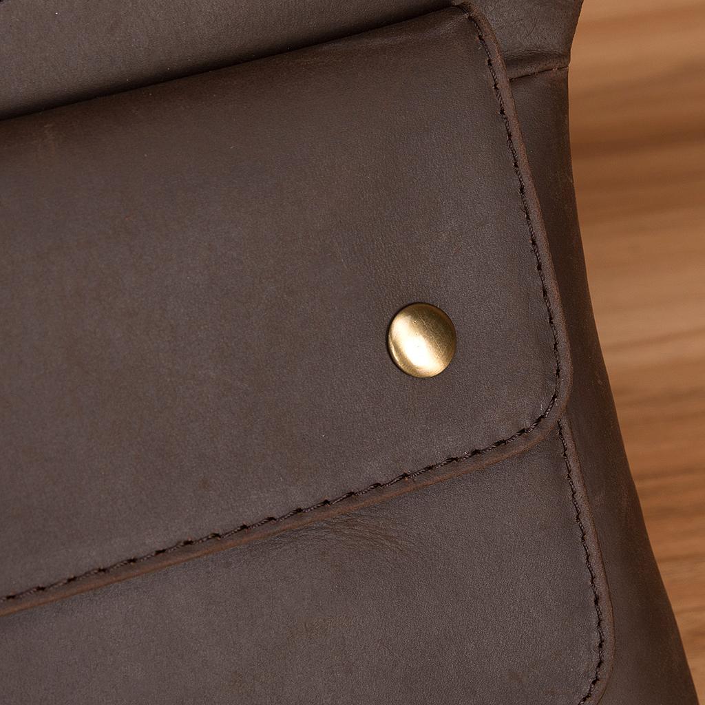 Crazy Horse Leather Men's Vintage Travel Fanny Waist Belt Bag Pack Satchel Sling Bag Design Phone Cigarette Case Pouch Male